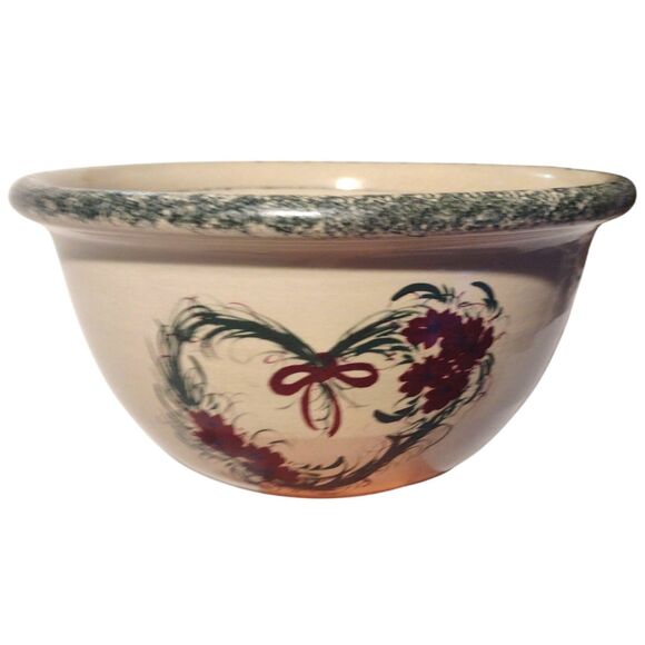 Vintage Casey Pottery Stoneware Mixing Bowls Set of 3 Spongeware Marshall Texas - Picture 6 of 14